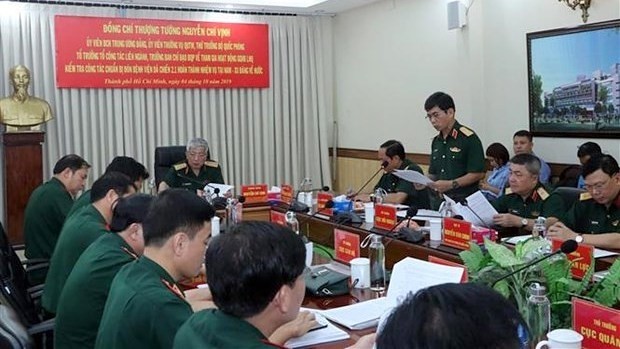 Séance de travail sur le plan d'action de l'hôpital de campagne du Vietnam pour la MINUSS. Photo : VNA.