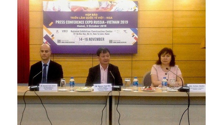La conférence de presse annonçant l’organisation de la 3e exposition internationale Vietnam-Russie. Photo : VNA.