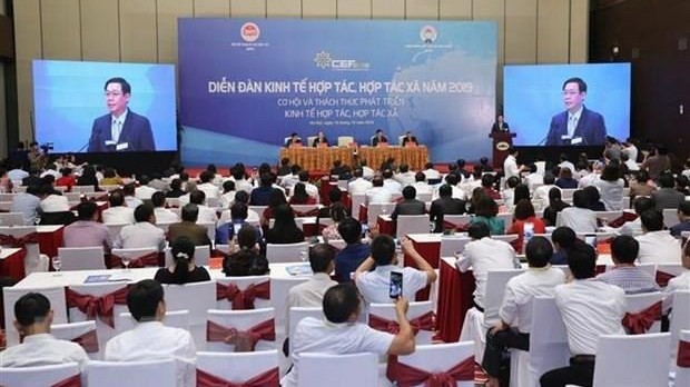 Vue générale du Forum de l’économie coopérative et des coopératives 2019 tenu à Hanoi le 14 octobre. Photo : VNA.