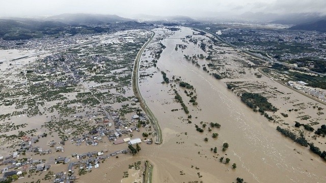 Le Japon après le passage du typhon Hagibis. Photo : AP/Kyodo.