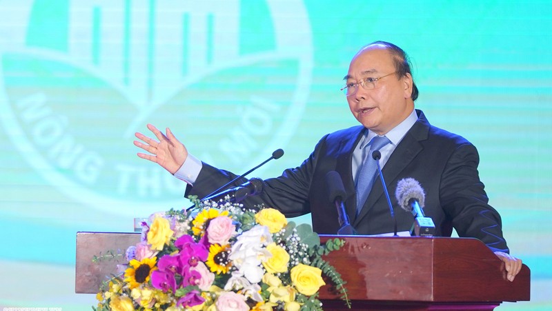 Le PM Nguyên Xuân Phuc prend sa parole lors de la conférence. Photo : VGP. 