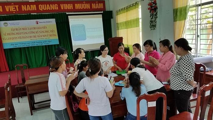 Activité de formation d'enseignants préscolaires à Thoi Lai, dans la province de Can Tho. Photo: ELM Vietnam