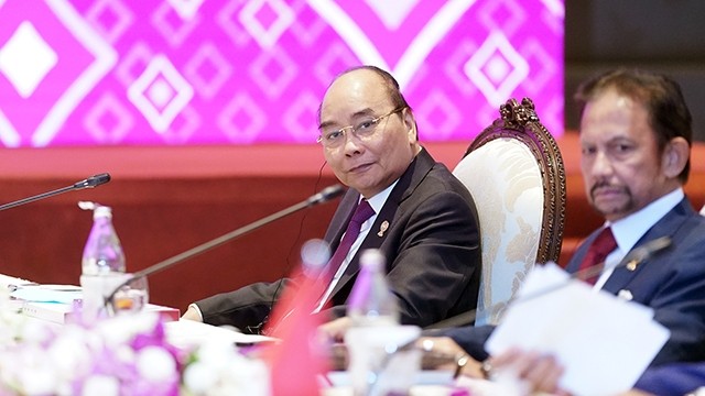 Le PM vietnamien Nguyên Xuân Phuc au 16e Sommet ASEAN-Inde. Photo : VGP.