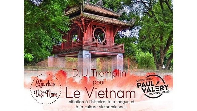 L'affiche du programme « Tremplin pour le Vietnam » en France. Photo: Université française Paul-Valery Montpellier III