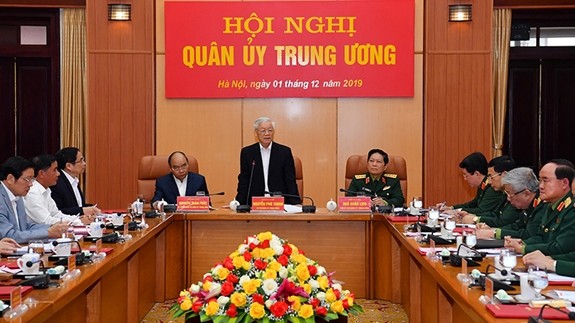 Conférence de faire le bilan des activités militaires et de défense de 2019 de la Commission militaire centrale, le 1er décembre à Hanoi. Photo : qdnd.vn.