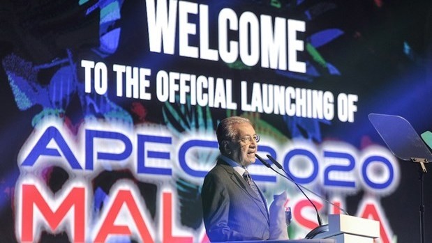 Le Premier ministre malaisien Mahathir Mohamad s'exprime lors de la cérémonie de lancement de l’Année APEC 2020. Photo: malaymail.com.