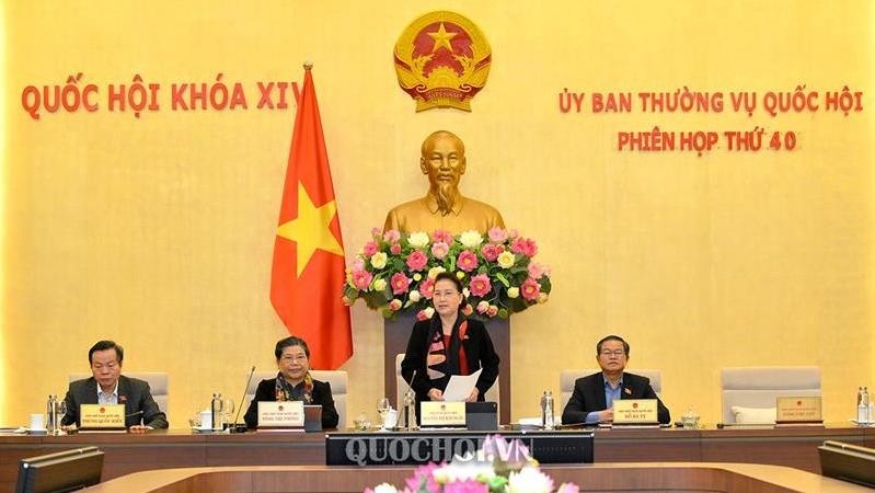 La Présidente de l'AN Nguyên Thi Kim Ngân prend sa parole lors de la 40e réunion du Comité permanent de l'AN à Hanoï. Photo : Quochoi.vn.