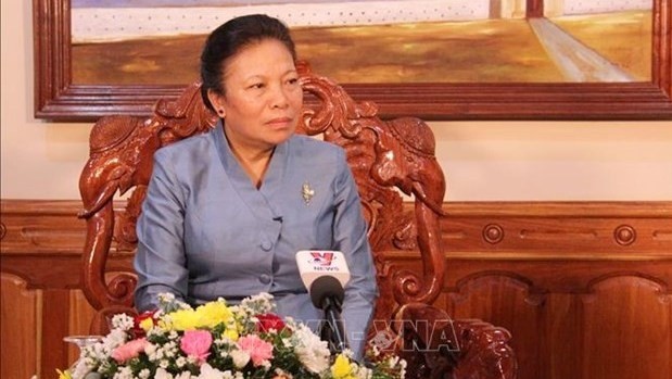 La Présidente de la Commission centrale des Relations extérieures du PPRL Sounthone Sayachak. Photo : VNA.