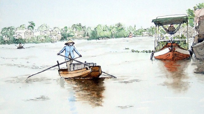 Le marché flottant de Cái Răng dans la province de Cân Tho.