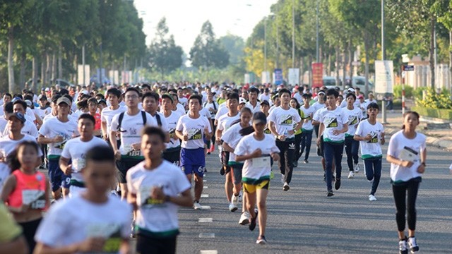 Une image du marathon du delta du Mékong Hâu Giang 2019. Photo : CPV.