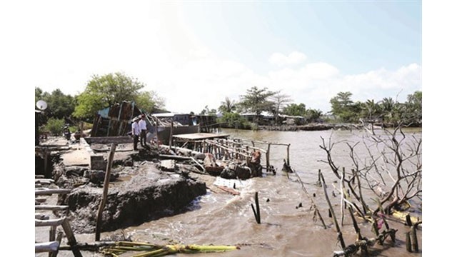 Impacts du changement climatique dans le delta du Mékong. Photo: VNA