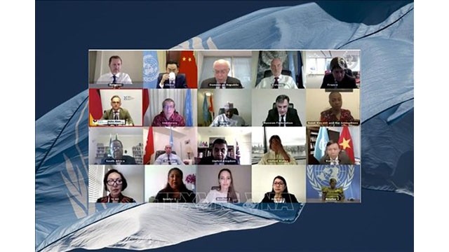 Débat ouvert en ligne portant sur les changements climatiques et la sécurité du Conseil de sécurité de l’ONU. Photo: VNA