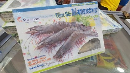 Les crevettes d’une entreprise vietnamienne destinées à exporter. Photo : thoibaokinhte.vn.