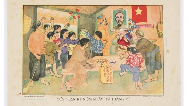 Une affiche dans la collection d'affiches du Vietnam à la Bibliothèque d'État de la Nouvelle-Galles du Sud, la plus ancienne bibiothèque en Australie. Photo : VNA.