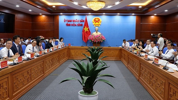 Le séminaire de promotion de la coopération économique entre la province vietnamienne Hoa Binh et la République de Corée. Photo : VNA