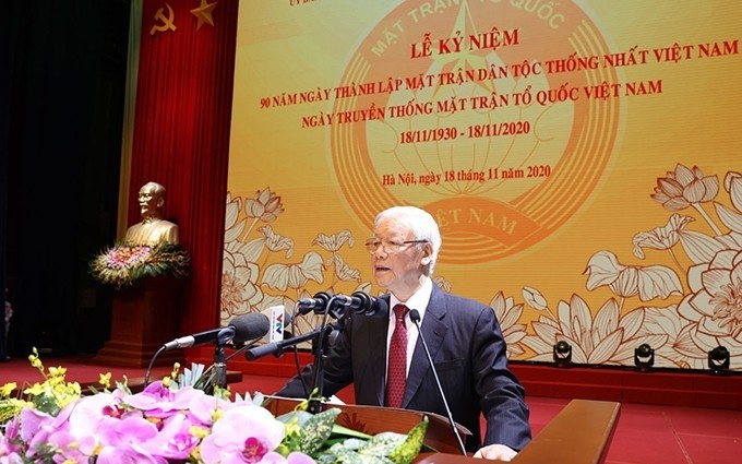 Le Secrétaire général du Parti communiste du Vietnam et Président vietnamien, Nguyên Phu Trong, lors de la cérémonie. Photo : VNA.