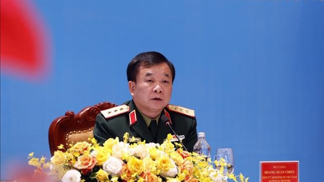 Le vice-ministre de la Défense Hoàng Xuân Chiên lors de l'évènement. Photo : VNA.