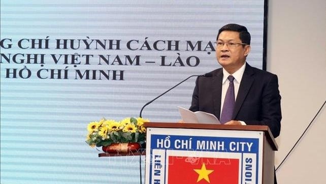 Le président de l'Association d’Amitié Vietnam – Laos de Hô Chi Minh-Ville, Huynh Cach Mang. Photo : VNA.