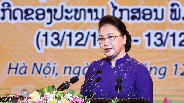 La Présidente de l’Assemblée nationale du Vietnam, Nguyên Thi Kim Ngân, s'exprime lors de la cérémonie. Photo : VNA.