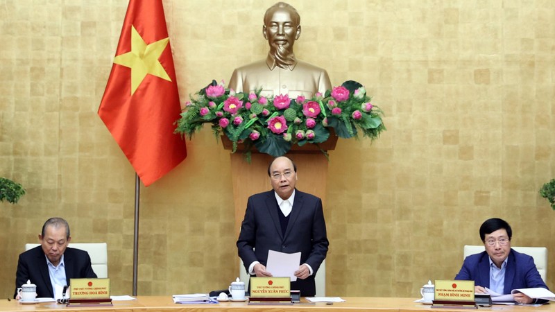 Le Premier ministre Nguyên Xuân Phuc s'exprime lors de l'événement, le 18 décembre. Photo: Tran Hai/NDEL