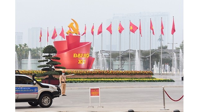 Le XIIIe Congrès national du Parti s’est officiellement ouvert le 26 janvier au Centre national des conférences de My Dinh à Hanoï. Photo : VOV.