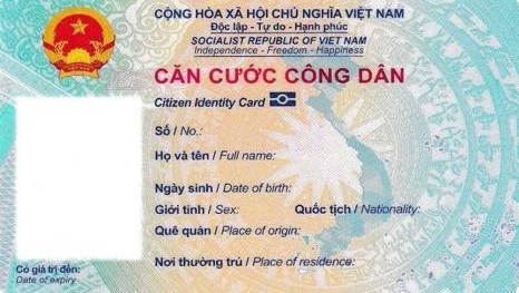 Face avant d'une carte d'identité citoyenne électronique du Vietnam. Photo : VNA. 