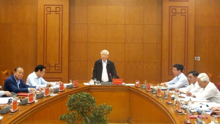 Le Secrétaire général du Parti et Président Nguyên Phu Trong, chef du Comité de direction. Photo : NDEL.