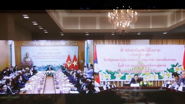 Panorama de la conférence virtulle. Photo : VNA.
