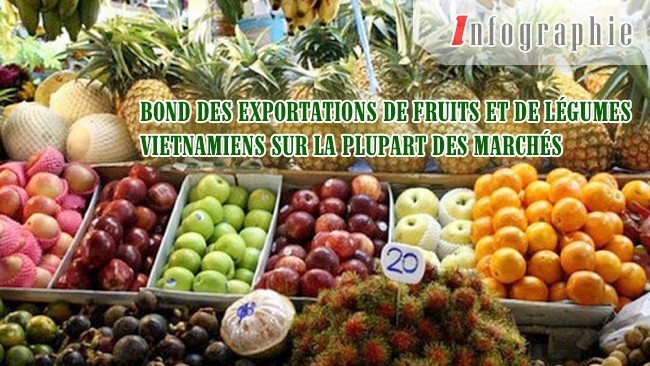 [Infographie] Bond des exportations de fruits et de légumes vietnamiens sur la plupart des marchés