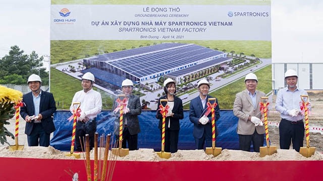 Cérémonie de mise en chantier de la nouvelle usine de Spartronics à Binh Duong. Photo : baodautu.vn.