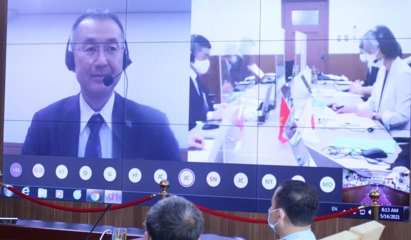 Une conférence en ligne sur le modèle douanier intelligent entre les services des douanes du Vietnam et du Japon. Photo: hqhcm.gov.vn