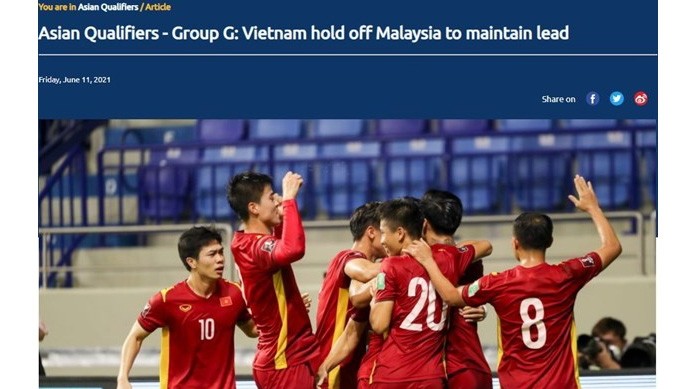 L'AFC loue la victoire du Vietnam. Photo : VNA.