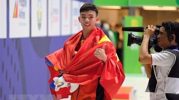 Huy Hoàng, un des athlètes vietnamiens en lice aux Jeux olympiques de Tokyo. Photo : VNA.