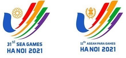 Les logos des SEA Games 31 et  des ASEAN Para Games 11. Photo : Comité d'organisation.