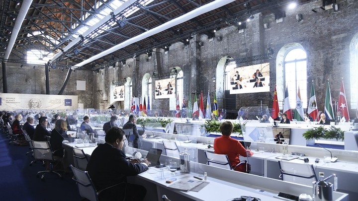 Vue générale de la réunion des ministres des Finances et des gouverneurs des banques centrales du G20 à Venise, en Italie, les 9 et 10 juillet. Photo : g20.org