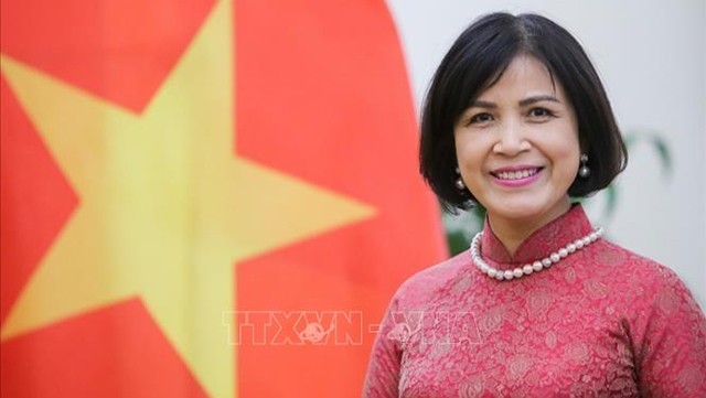 L’ambassadrice du Vietnam en Suisse, Lê Thi Tuyêt Mai, également cheffe de la Mission permanente du Vietnam à Genève, en Suisse. Photo: VNA
