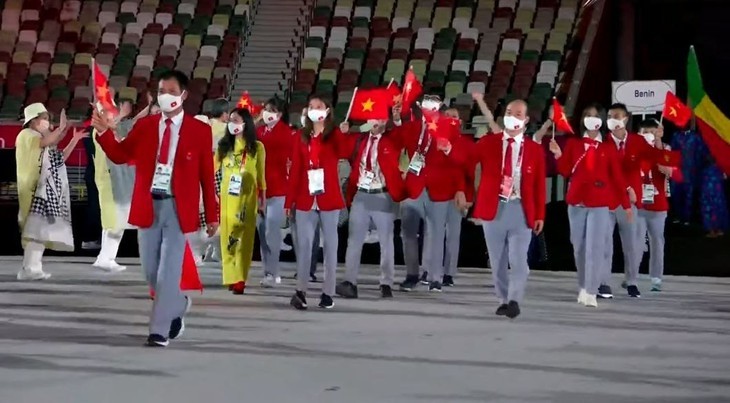 La délégation vietnamienne participant Jeux olympiques de Tokyo. Photo : VTV.