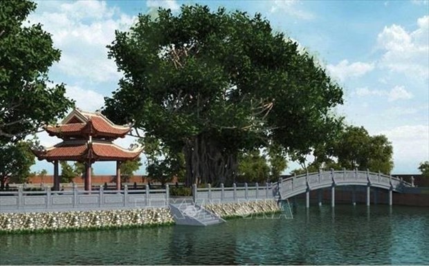 Image 3D du pavillon restauré sur le lac Van à Hanoï. Photo : VNA.