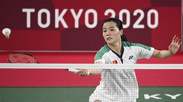 La joueuse de badminton Nguyên Thuy Linh n’a pas le vent en poupe aux Jeux olympiques de Tokyo 2020. Photo : VNA