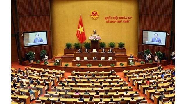 La vue générale de la première session de l'AN du Vietnam (XVe législature). Photo : VNA.