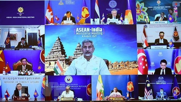 Conférence des ministres des Affaires étrangères ASEAN - Inde en août 2021. Photo : VNA.