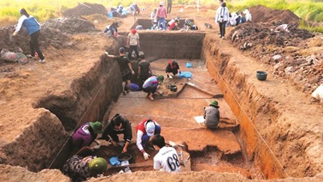 Une fouille archéologique à Vuon Chuôi. Photo : ND-VH