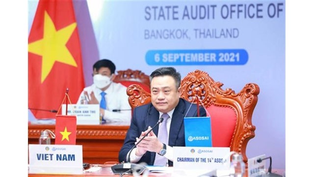 Trân Sy Thanh, auditeur général d’État vietnamien et président de l'ASOSAI pour 2018-2021, à l'événement, le 6 septembre. Photo : VNA.