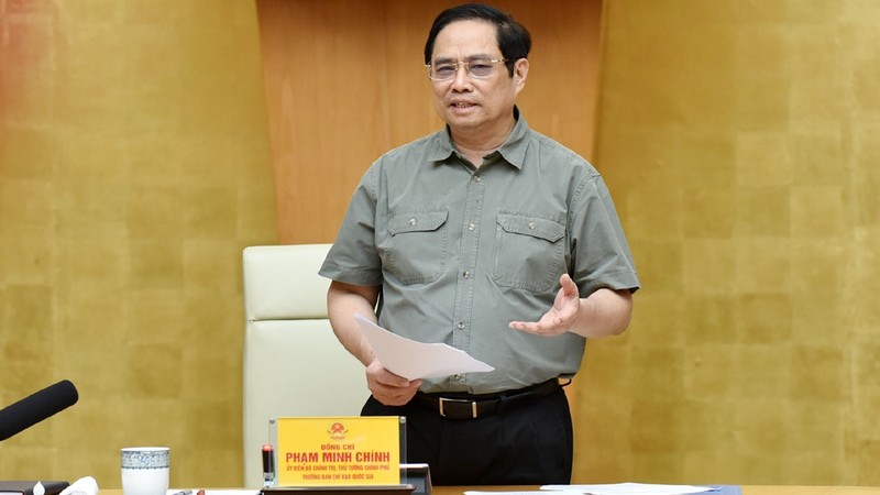Le Premier ministre Pham Minh Chinh, chef du Comité de pilotage national sur la prévention et la lutte anti-Covid-19. Photo: Trần Hai/NDEL