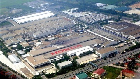 Vue aérienne de l'usine de Honda Vietnam à Vinh Phuc. Photo : CVN.