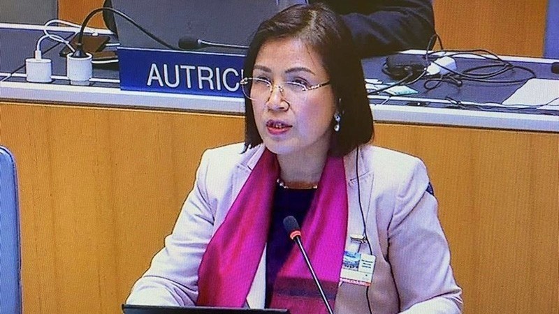 L’ambassadrice Lê Thi Tuyêt Mai, cheffe de la mission permanente du Vietnam auprès de l’ONU. Photo: baoquocte.vn