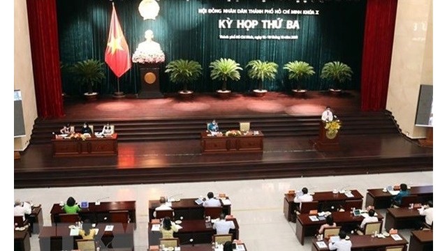  La 3e réunion du conseil populaire de Hô Chi Minh-Ville du mandat 2021 - 2026. Photo : VNA.