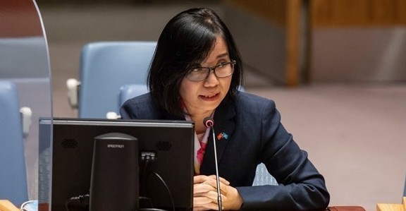 La représentante permanente adjointe du Vietnam auprès de l’ONU Nguyên Phuong Trà. Photo : VNA.