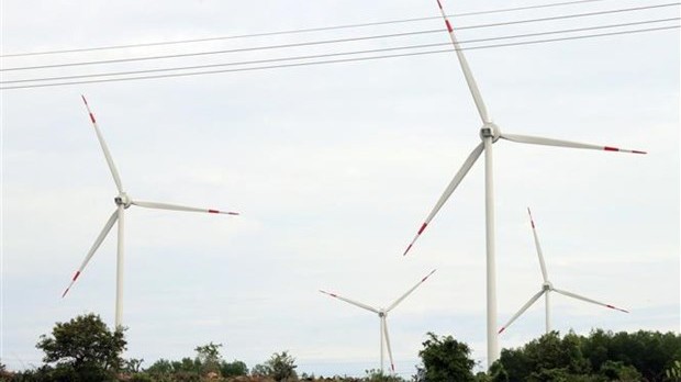 Des éoliennes du parc éolien N°5 - Ninh Thuân. Photo : VNA.