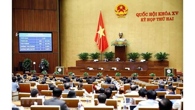 L’Assemblée nationale vote la résolution sur les allocations budgétaires de l’État 2022, le 13 novembre. Photo : VNA.